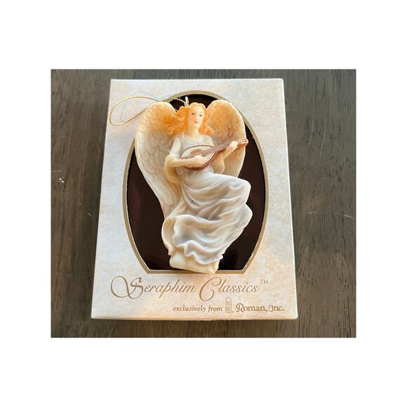 Seraphim Classics Angel Ornament Lydia "Winged Poet" 1994 Beige 3.5" Boxed - Picture 1 of 4